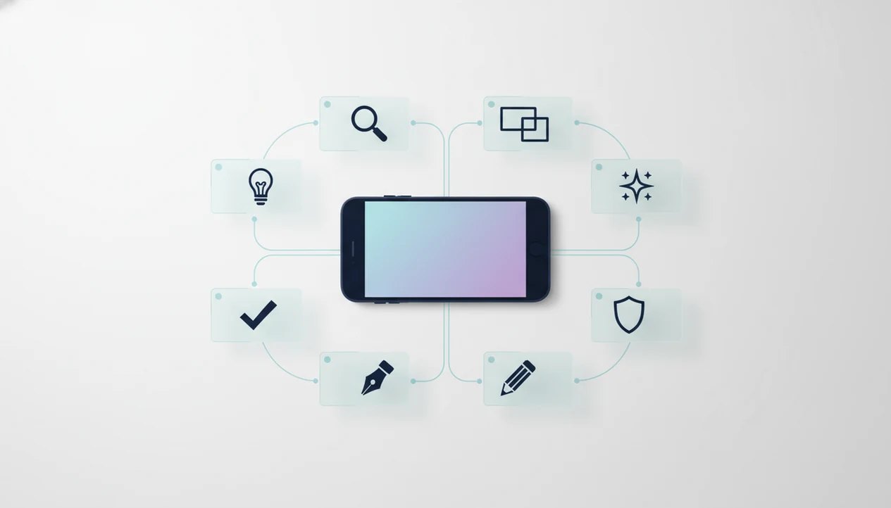 An iPhone-centered workflow diagram shows connected agent icons for stages of a writing project.