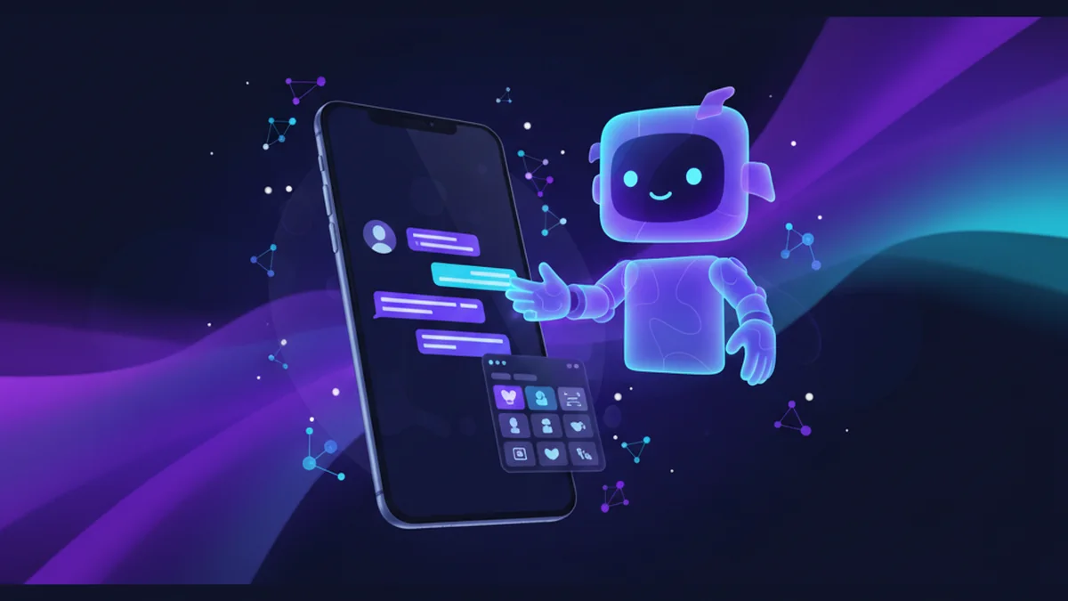 Person playing an AI text adventure on iPhone with character chat and notes