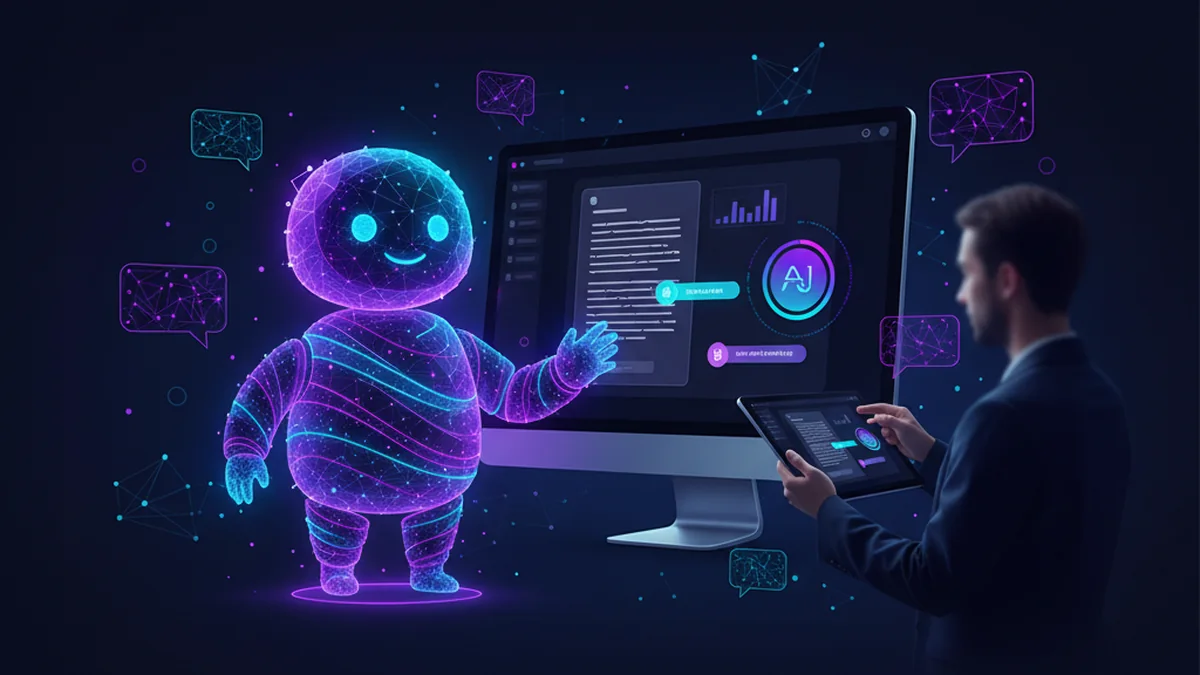 Person reviewing a document with an AI detector app and highlighted probability results