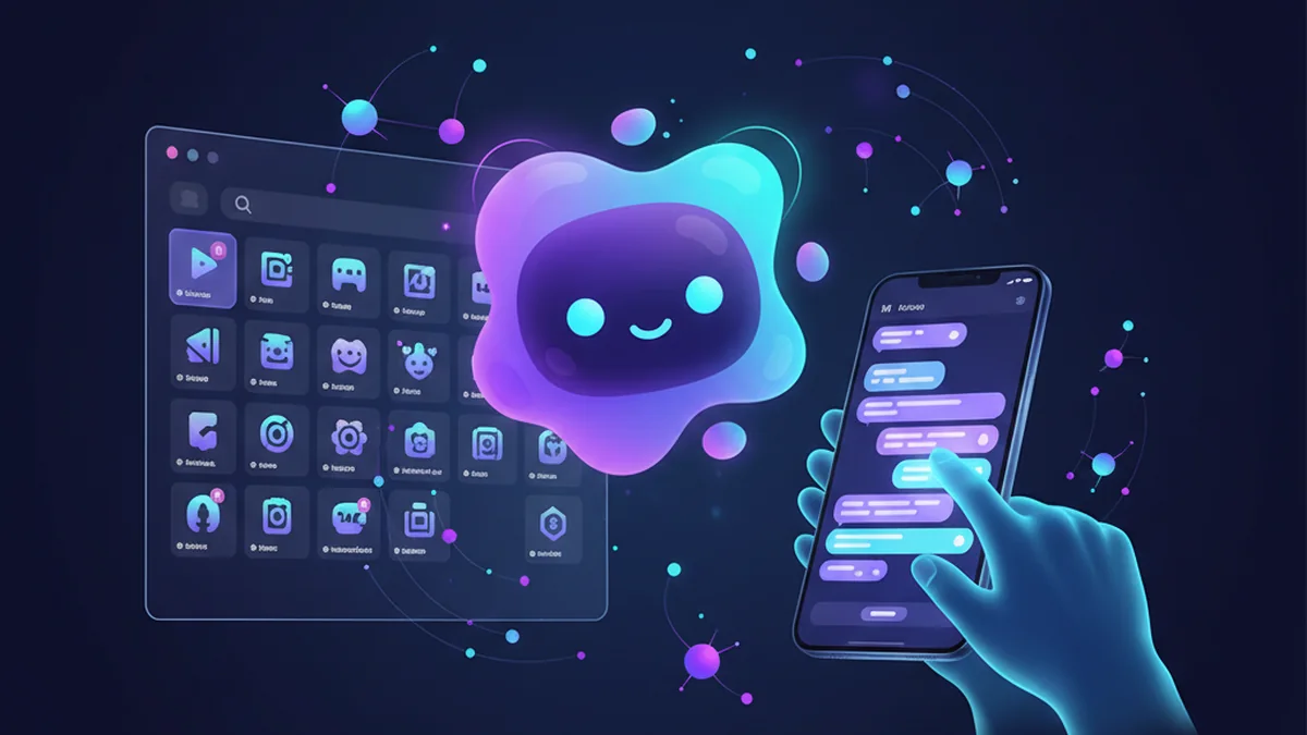 Person browsing an AI chatbot directory and testing multiple chatbots on a phone