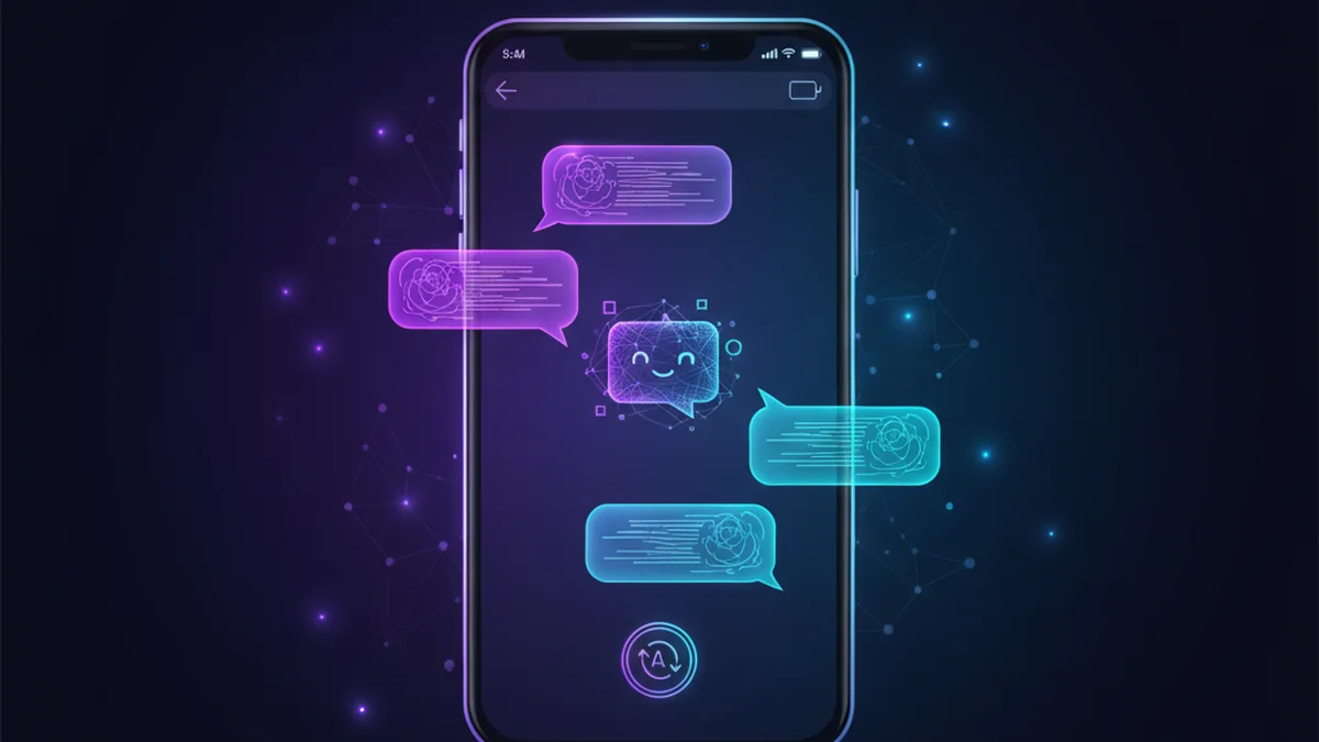 User translating a paragraph with an AI chat app on an iPhone screen