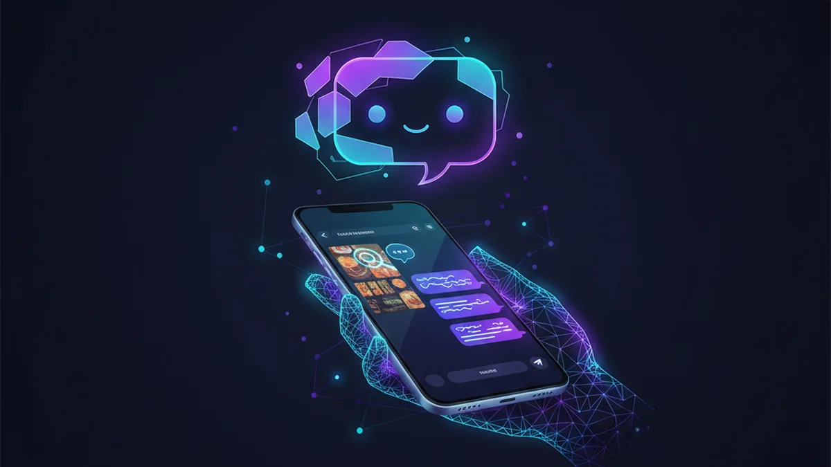 Person translating a menu with a phone, using chat and camera input