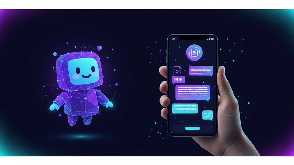 Person using an iPhone to summarize a PDF with an AI chat app