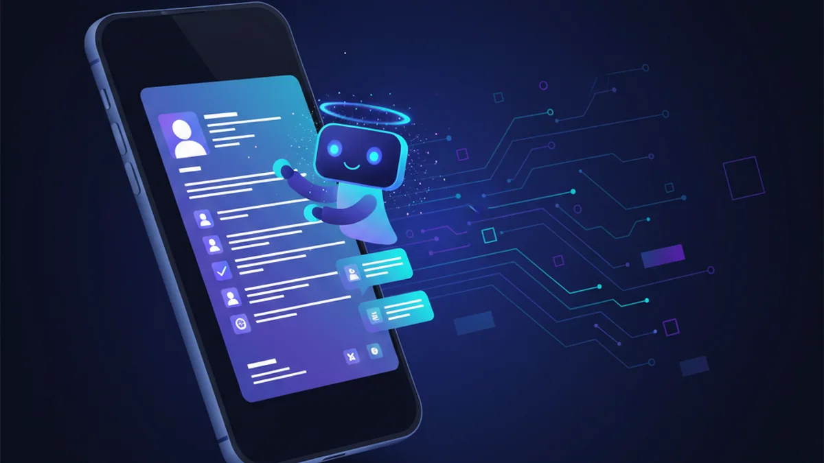 Phone showing an AI resume builder rewriting bullet points into quantified achievements and skills