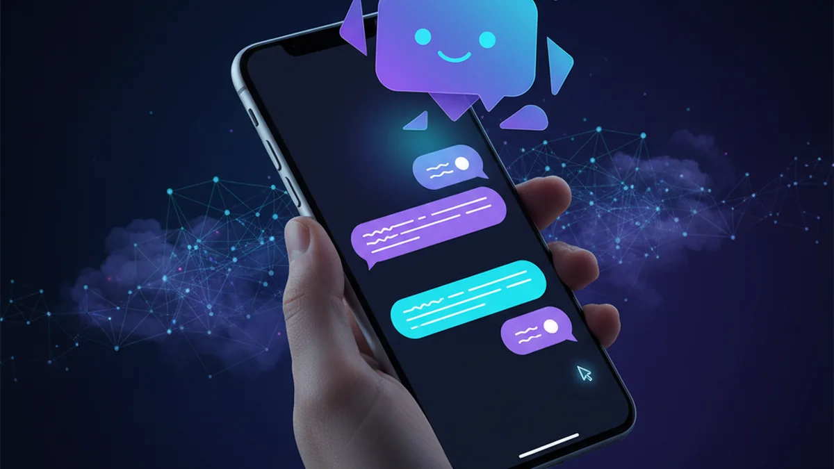 Person drafting a professional email on iPhone using an AI writing assistant app