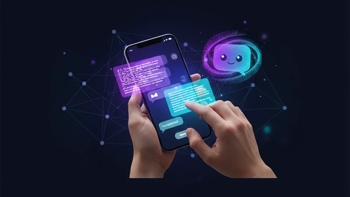 Person editing AI-written draft into natural tone using an iPhone humanizer tool app