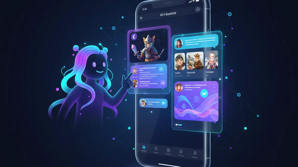 Person comparing SFW AI companion chat apps with character chat and image input options