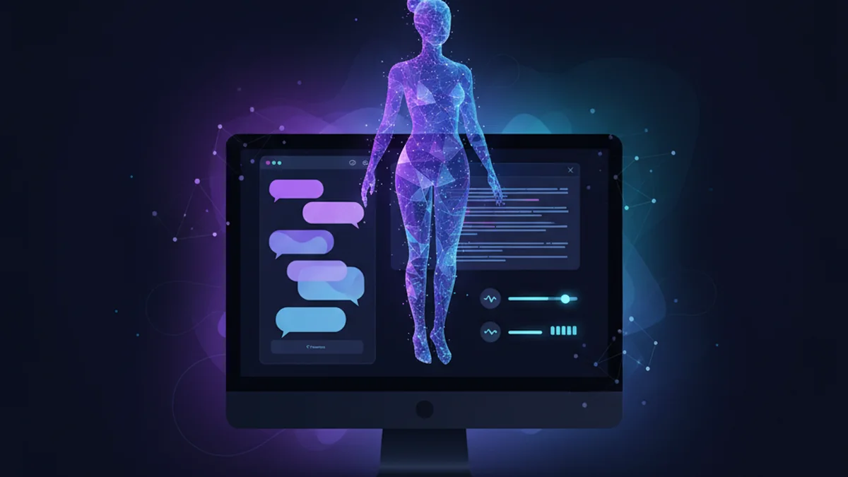 Person drafting a professional email using an AI chatbot with tone and length controls