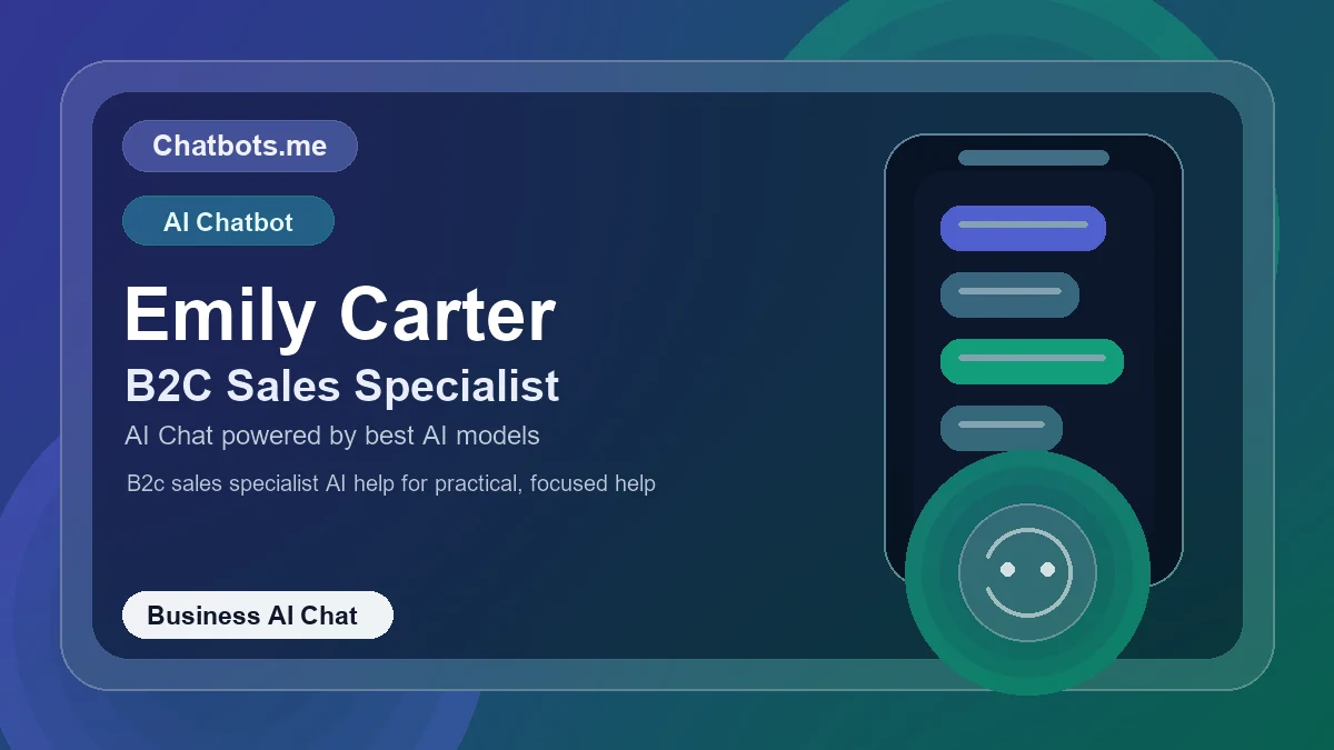 Emily Carter chatbot visual for business AI chat
