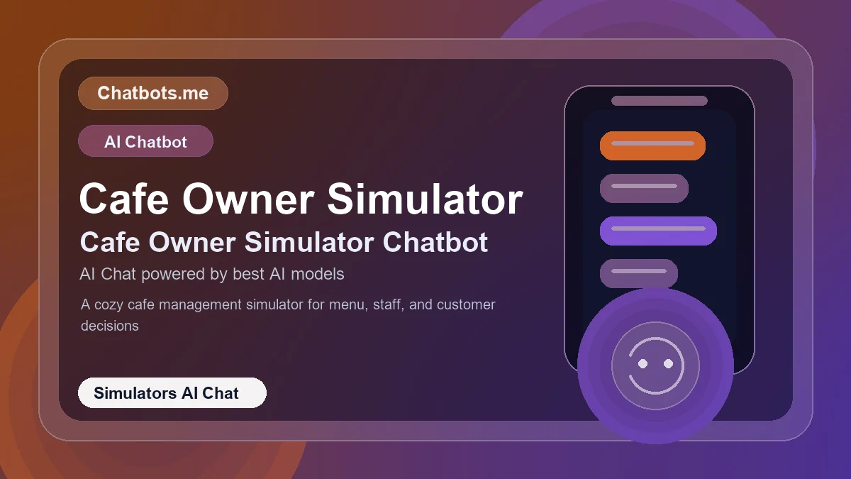 Cafe Owner Simulator chatbot visual for simulators AI chat