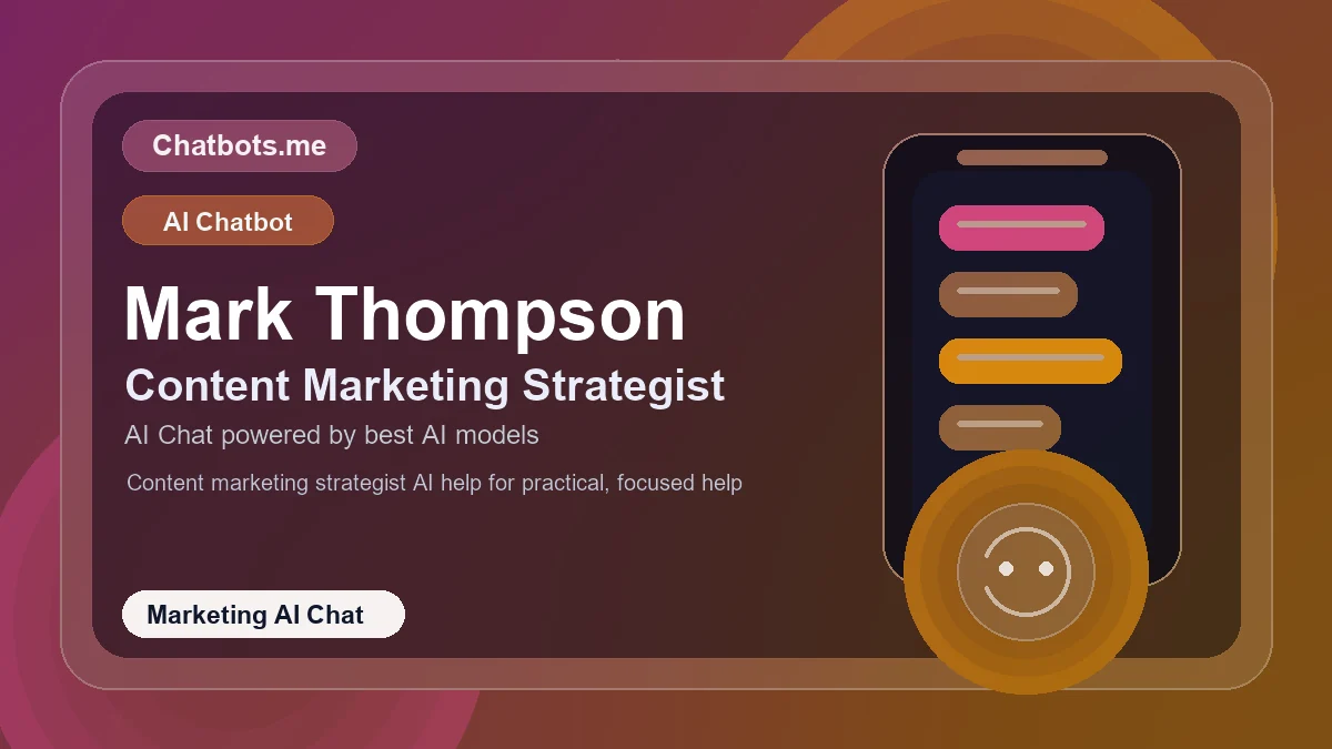 Mark Thompson chatbot visual for marketing AI chat