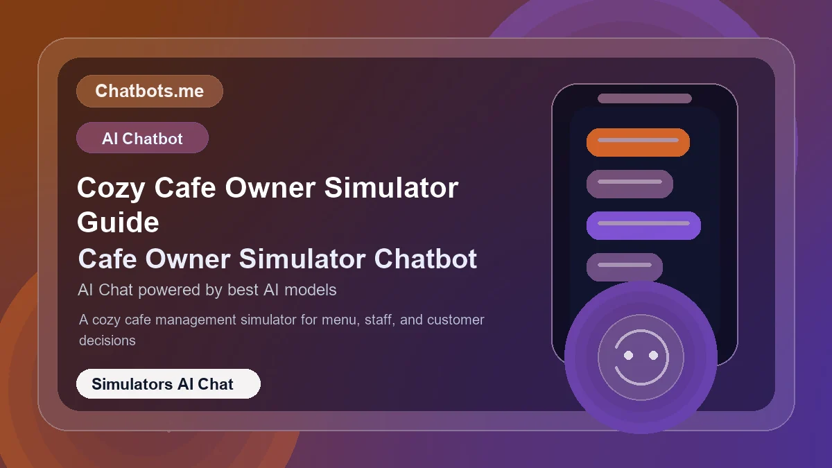 Cozy Cafe Owner Simulator Guide chatbot visual for simulators AI chat