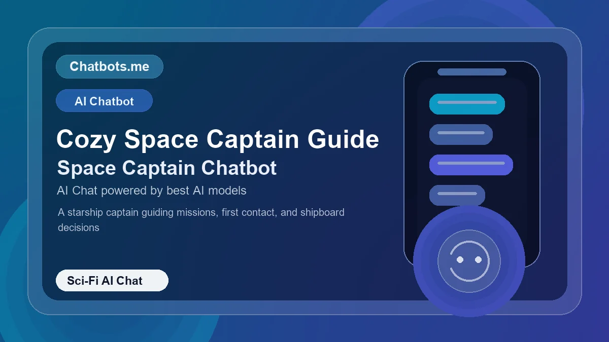Cozy Space Captain Guide chatbot visual for sci-fi AI chat