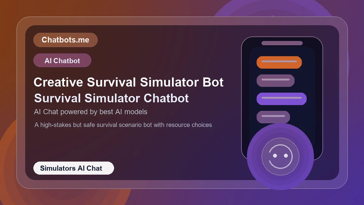 Creative Survival Simulator Bot chatbot visual for simulators AI chat