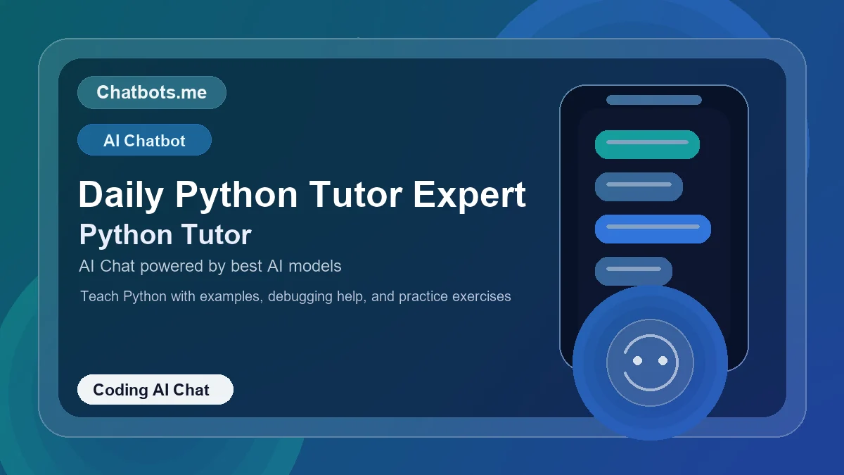Daily Python Tutor Expert chatbot visual for coding AI chat