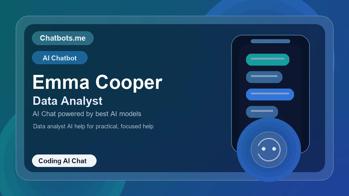Emma Cooper chatbot visual for coding AI chat