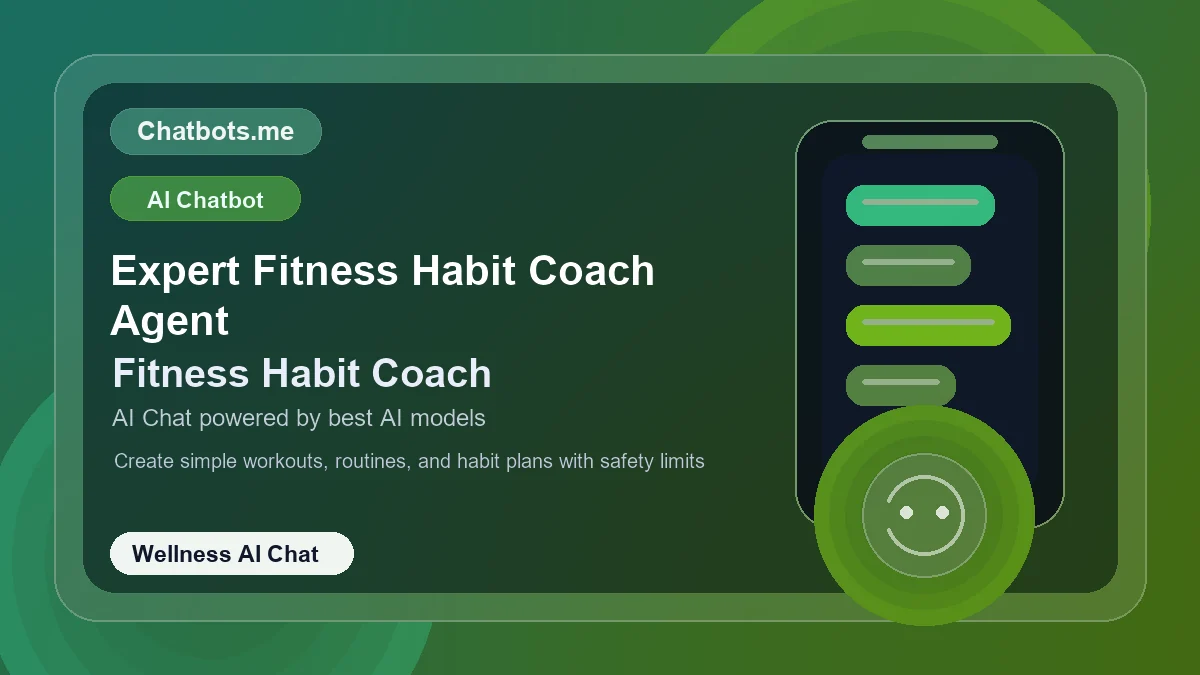 Expert Fitness Habit Coach Agent chatbot visual for wellness AI chat
