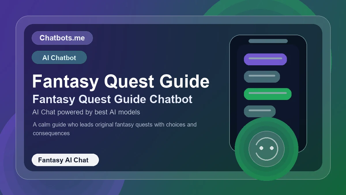 Fantasy Quest Guide chatbot visual for fantasy AI chat