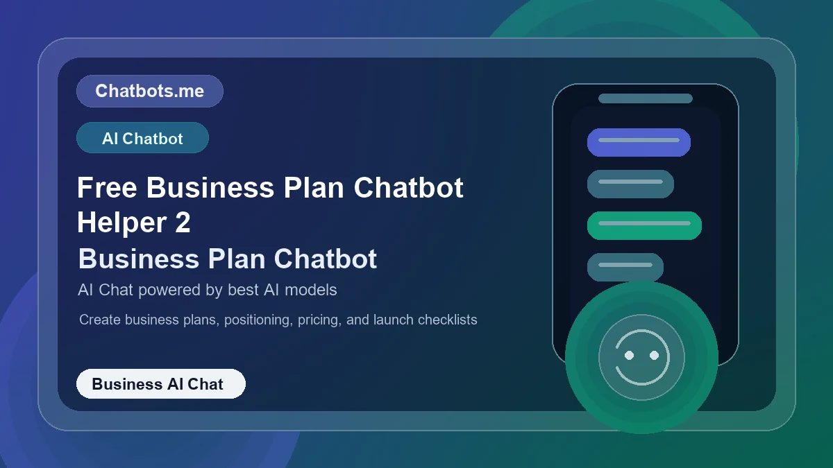 Free Business Plan Chatbot Helper 2 chatbot visual for business AI chat