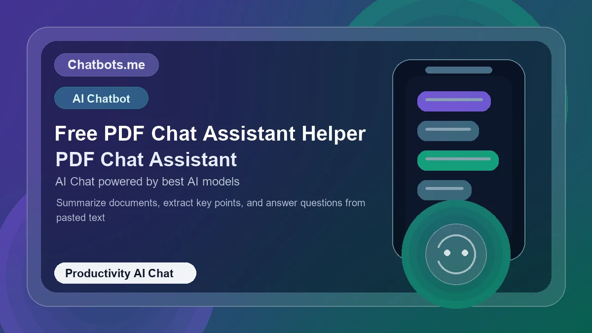 Free PDF Chat Assistant Helper chatbot visual for productivity AI chat