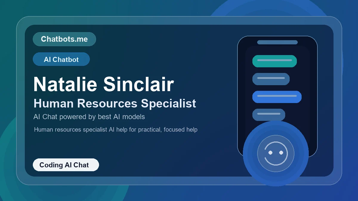 Natalie Sinclair chatbot visual for coding AI chat