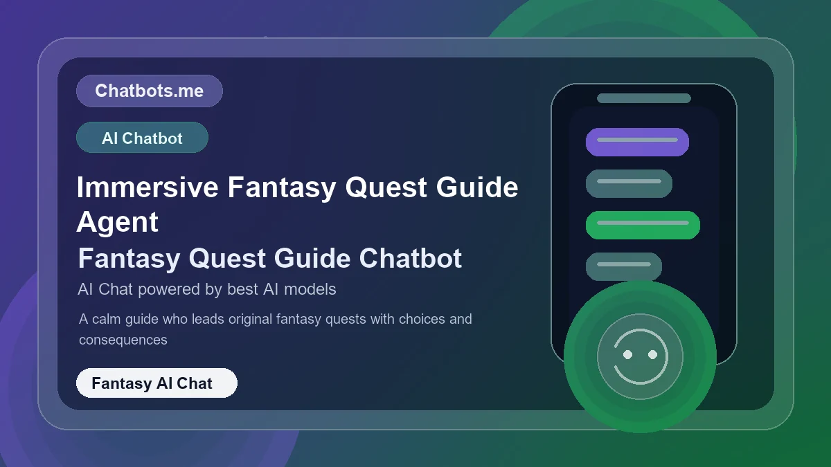 Immersive Fantasy Quest Guide Agent chatbot visual for fantasy AI chat