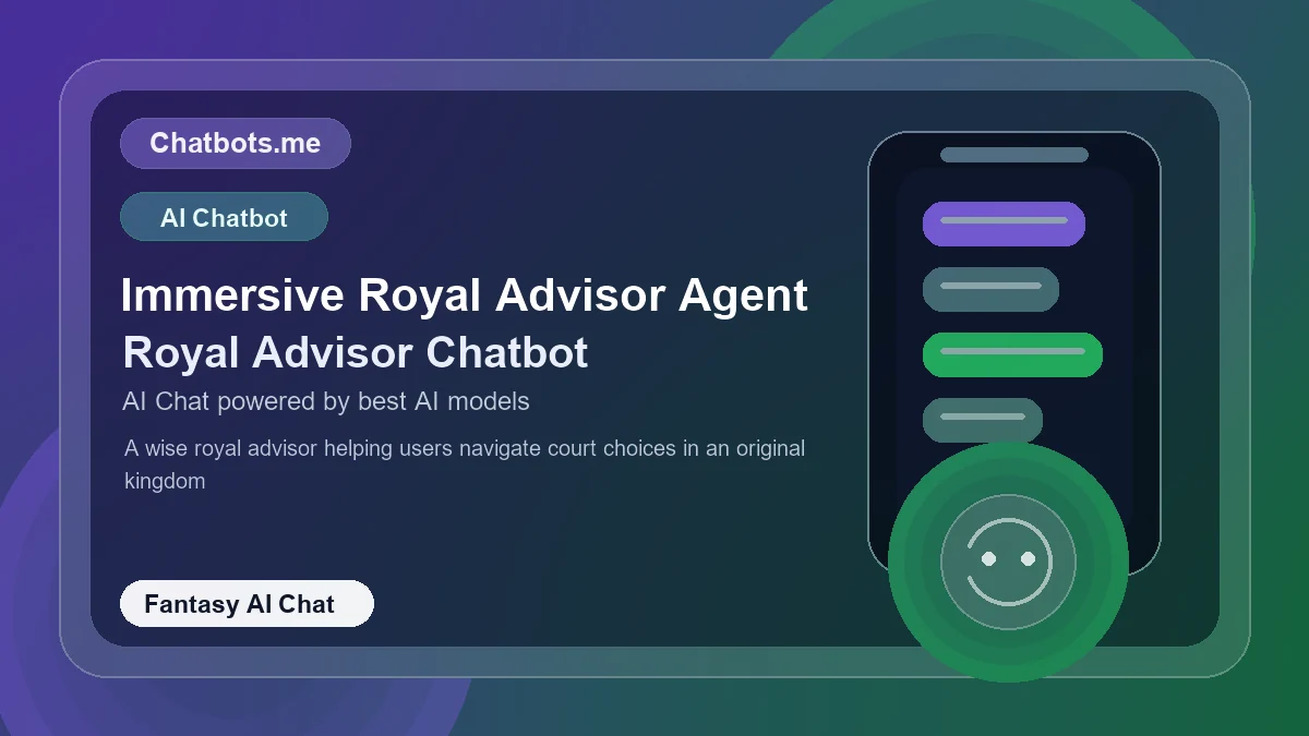 Immersive Royal Advisor Agent chatbot visual for fantasy AI chat