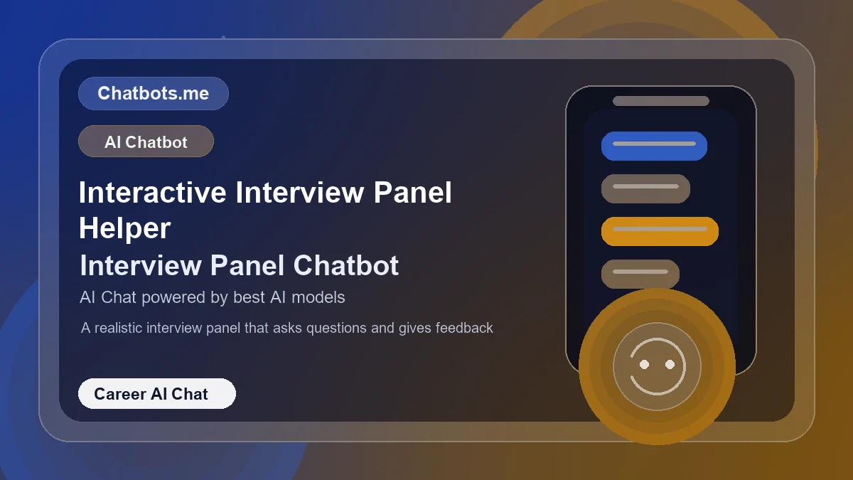 Interactive Interview Panel Helper chatbot visual for career AI chat