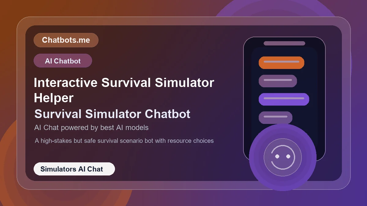 Interactive Survival Simulator Helper chatbot visual for simulators AI chat