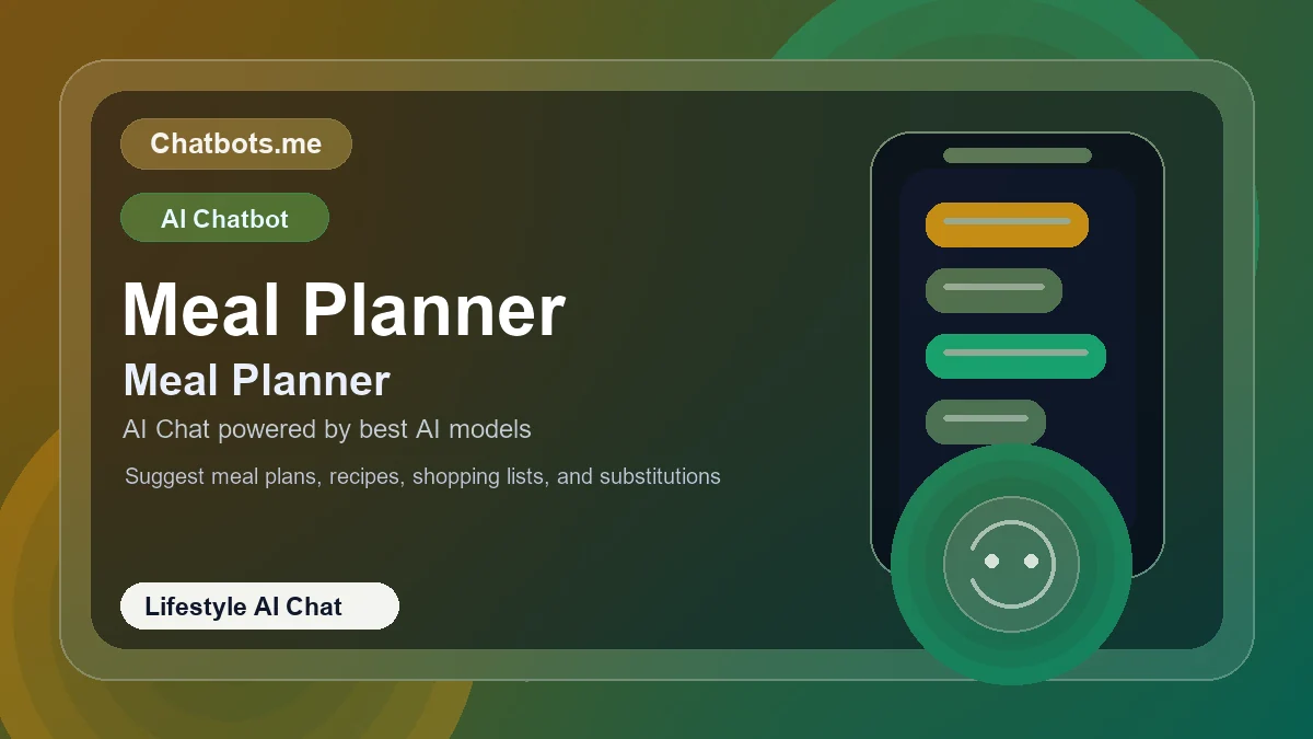 Meal Planner chatbot visual for lifestyle AI chat