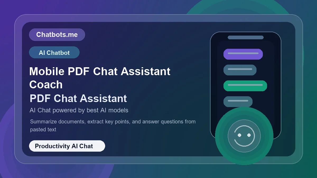 Mobile PDF Chat Assistant Coach chatbot visual for productivity AI chat