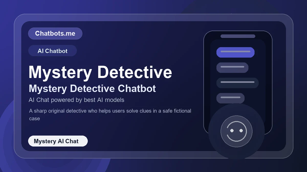 Mystery Detective chatbot visual for mystery AI chat