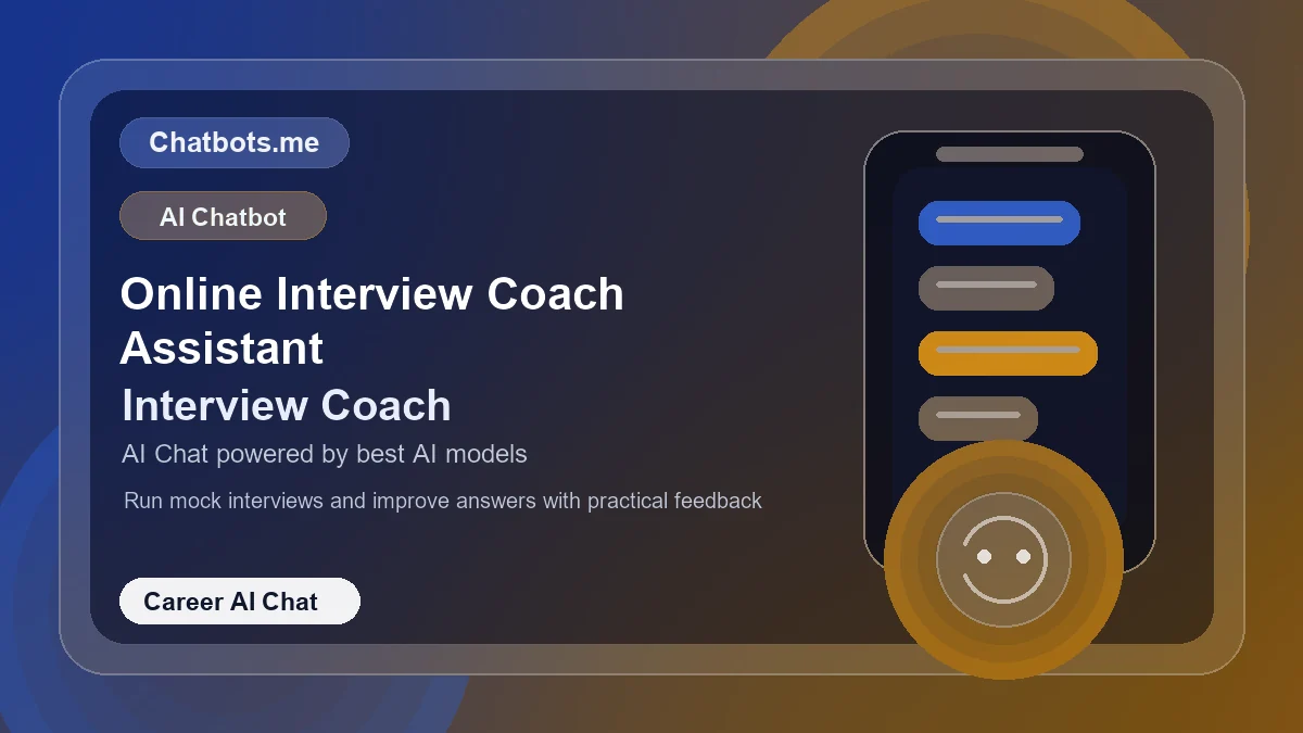 Online Interview Coach Assistant chatbot visual for career AI chat