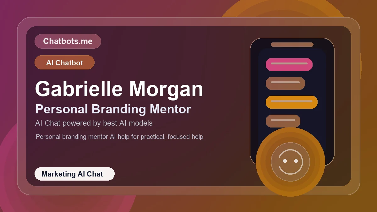 Gabrielle Morgan chatbot visual for marketing AI chat