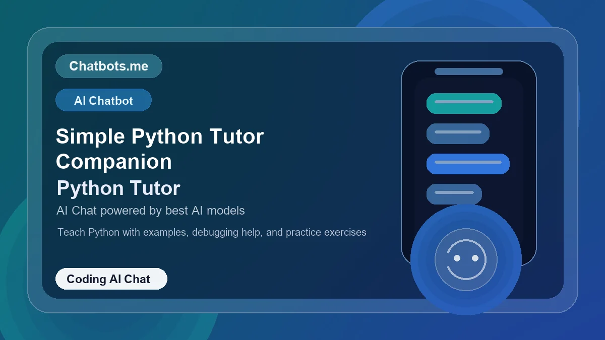 Simple Python Tutor Companion chatbot visual for coding AI chat