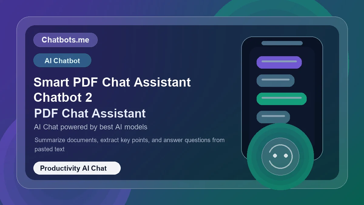 Smart PDF Chat Assistant Chatbot 2 chatbot visual for productivity AI chat