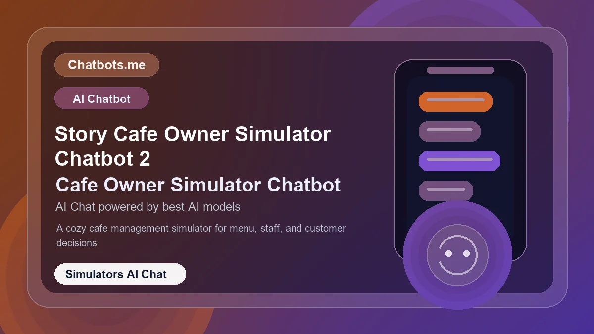 Story Cafe Owner Simulator Chatbot 2 chatbot visual for simulators AI chat