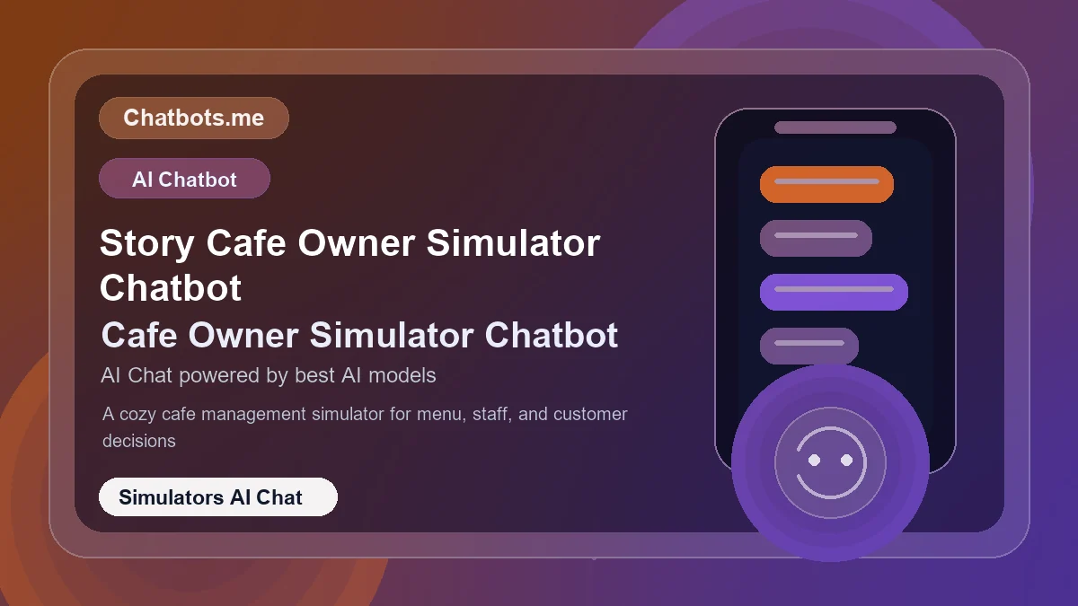 Story Cafe Owner Simulator Chatbot chatbot visual for simulators AI chat