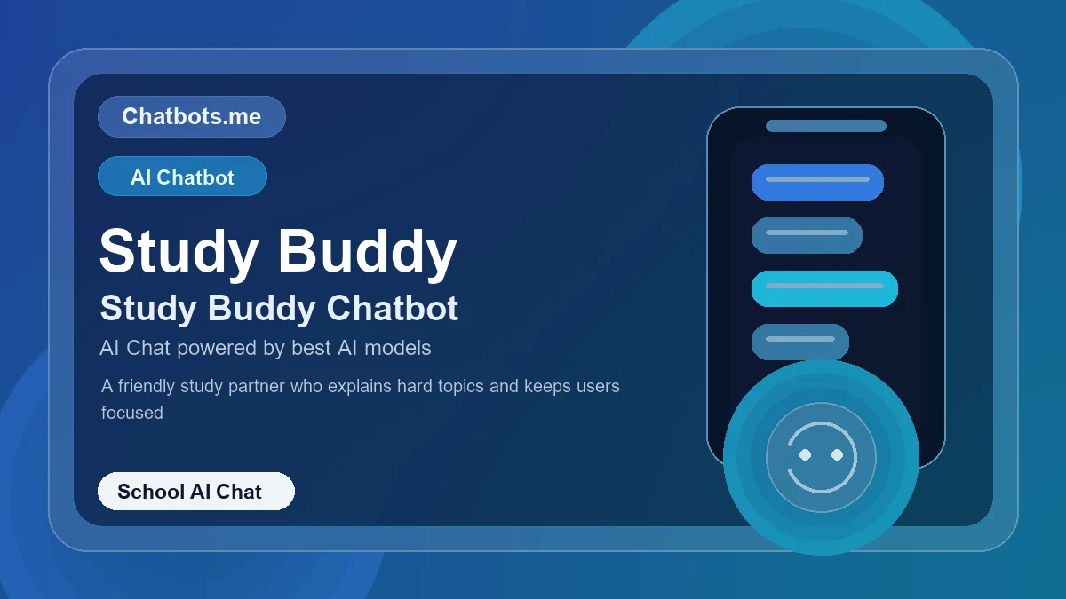 Study Buddy chatbot visual for school AI chat