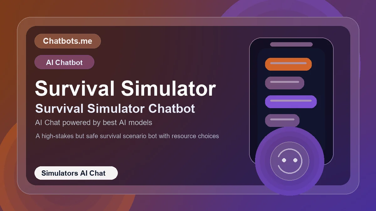 Survival Simulator chatbot visual for simulators AI chat