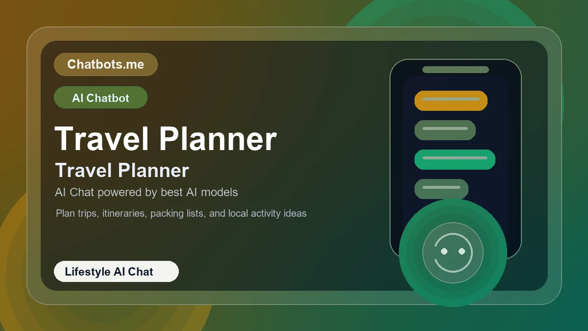 Travel Planner chatbot visual for lifestyle AI chat