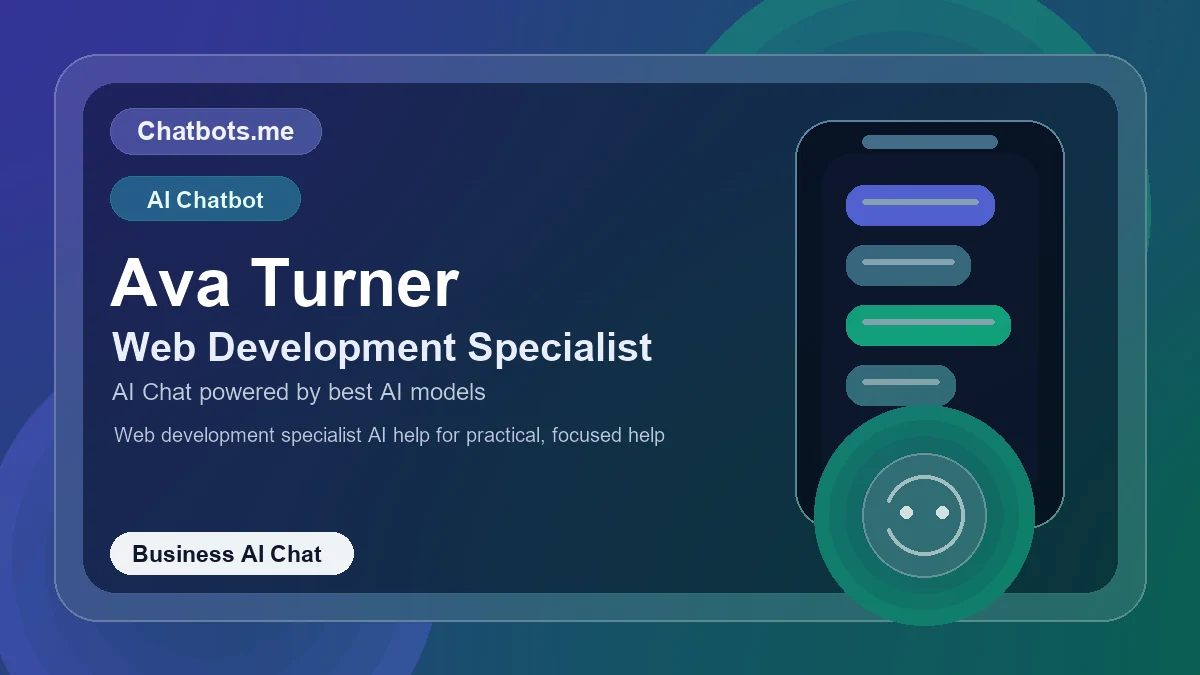 Ava Turner chatbot visual for business AI chat